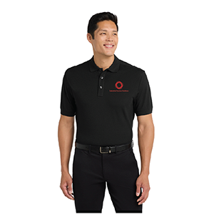Port Authority Black Stretch Pique Polo