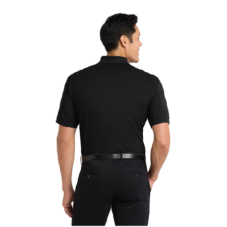 Port Authority Black Stretch Pique Polo #3